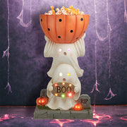 Quirks! Halloween, Seasonal Decor LED Stacked Ghost with Candy Bowl Display by December Diamonds