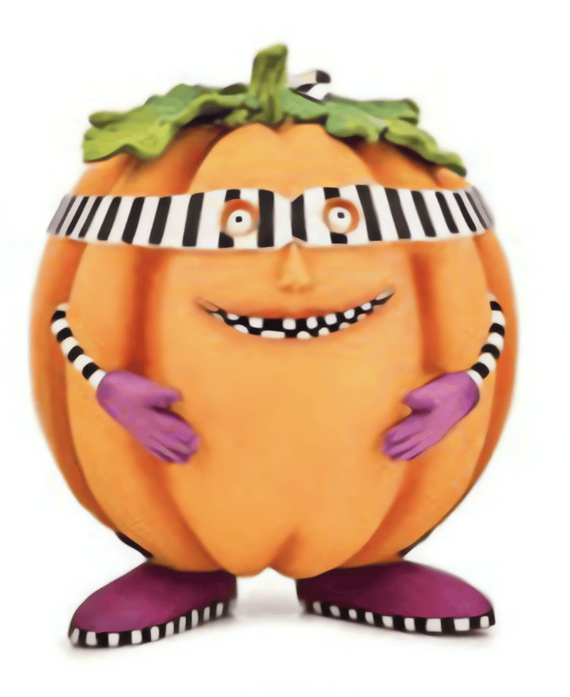 Quirks! Halloween, Seasonal Decor Patience Brewster Mini Pumpkin BANDIT