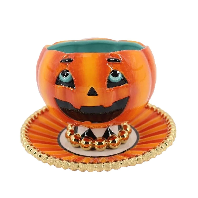 Quirks! Halloween, Seasonal Decor Set of 2 Pumpkin Bowl and Plate by December Diamonds