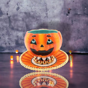 Quirks! Halloween, Seasonal Decor Set of 2 Pumpkin Bowl and Plate by December Diamonds