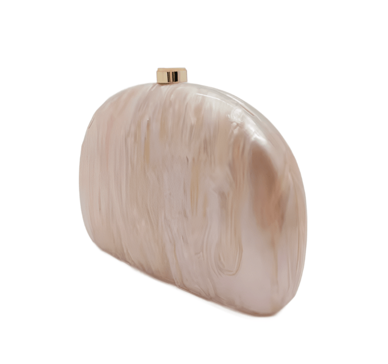 Quirks! Handbag Acrylic Clutch or Crossbody Handbag - Champagne