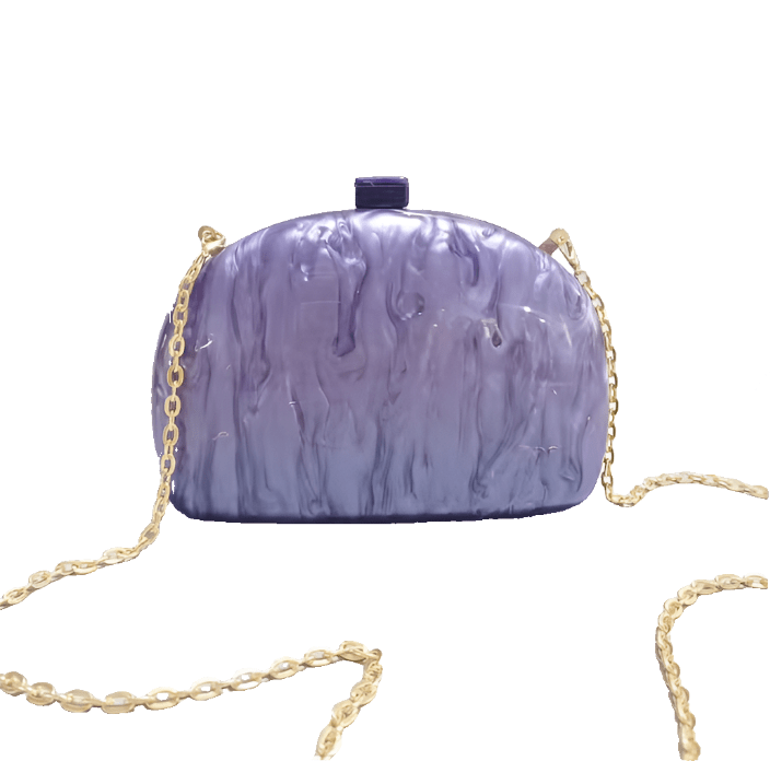 Quirks! Handbag Acrylic Clutch or Crossbody Handbag - Champagne