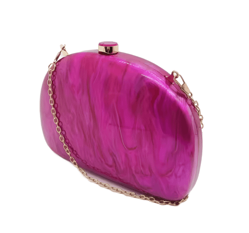 Quirks! Handbag Acrylic Clutch or Crossbody Handbag - Magenta