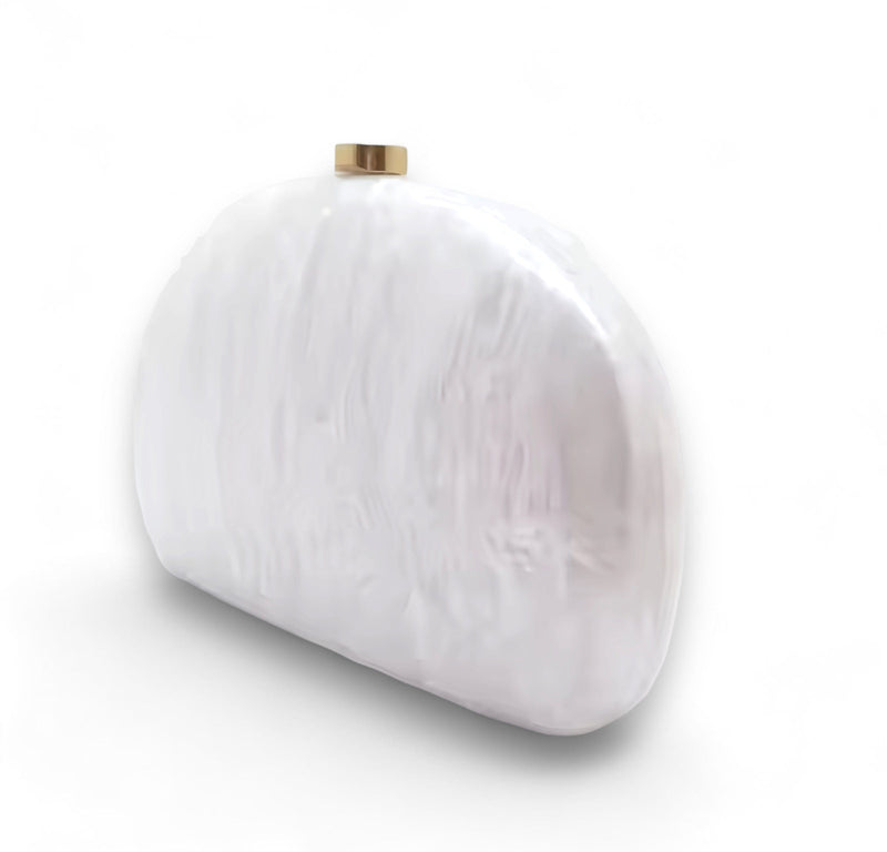 Quirks! Handbag Acrylic Clutch or Crossbody Handbag - White