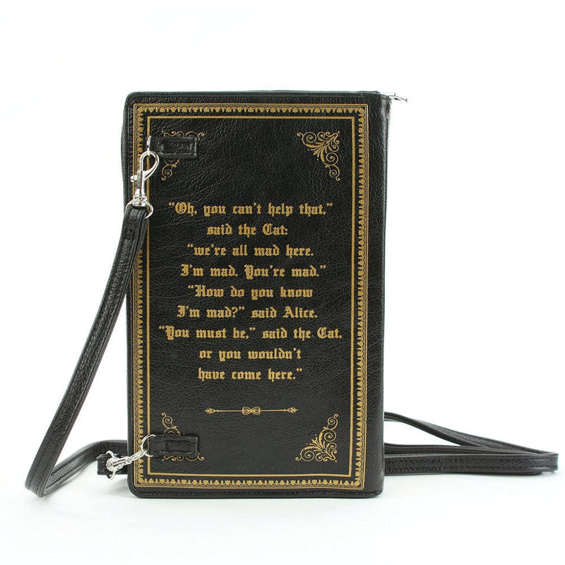 Quirks! Handbag Alice In Wonderland Book Handbag - BLACK