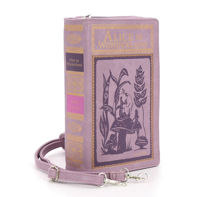 Quirks! Handbag Alice in Wonderland Book Handbag - LAVENDER