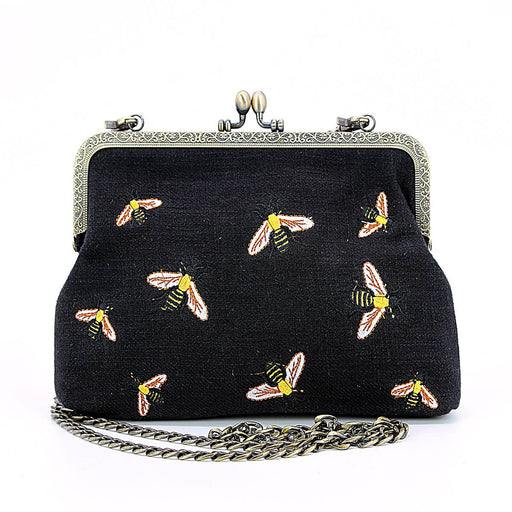 Quirks! handbag Bees Kisslock Handbag: Black