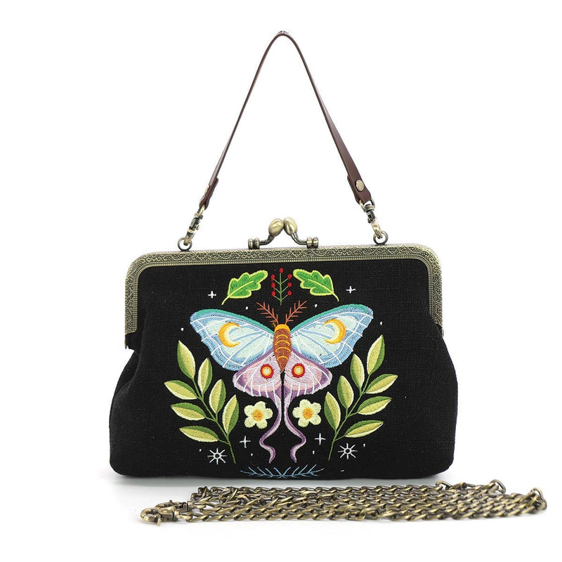 Quirks! handbag Butterfly Vintage Kisslock Handbag: Black