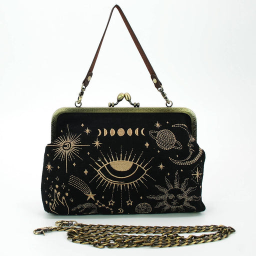 Quirks! handbag Celestial Kisslock Handbag in Linen Blend Material
