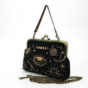 Quirks! handbag Celestial Kisslock Handbag in Linen Blend Material
