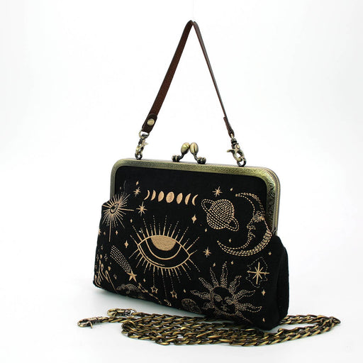 Quirks! handbag Celestial Kisslock Handbag in Linen Blend Material