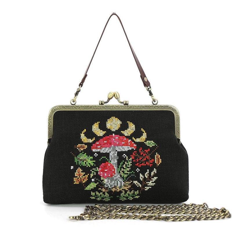Quirks! handbag Moon Phases Mushroom Vintage-Inspired Kisslock Handbag