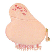 Quirks! Handbags A Leg to Stand On Pink Flamingo Beaded Crossbody Handbag