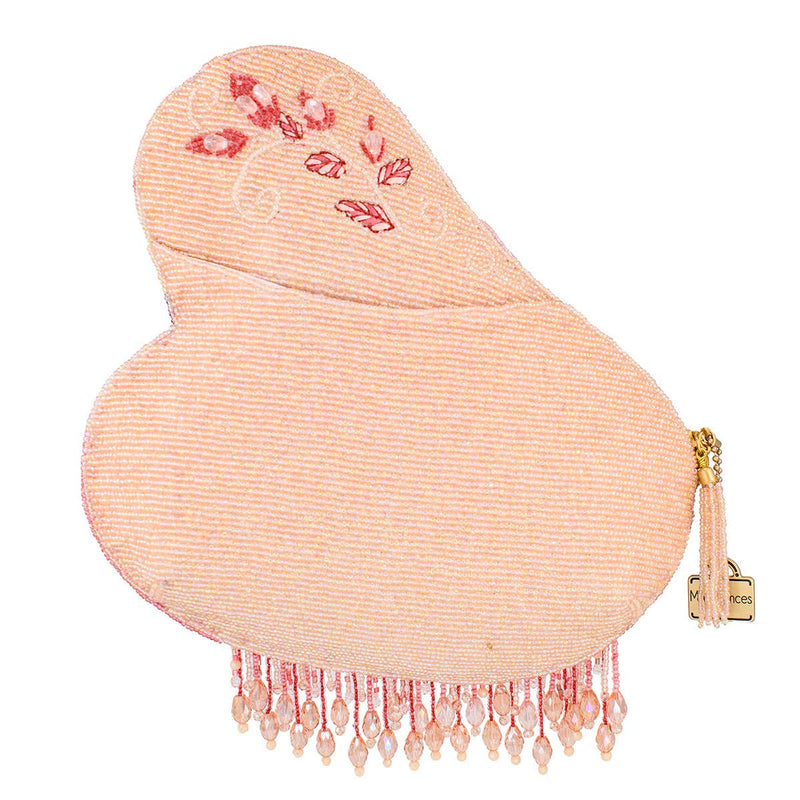 Quirks! Handbags A Leg to Stand On Pink Flamingo Beaded Crossbody Handbag