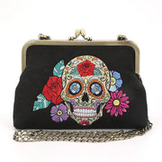 Quirks! Handbags Floral Sugar Skull Kisslock Bag