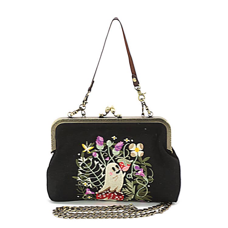 Quirks! Handbags Ghost in Strawberry Field Vintage-Inspired Kisslock Handbag