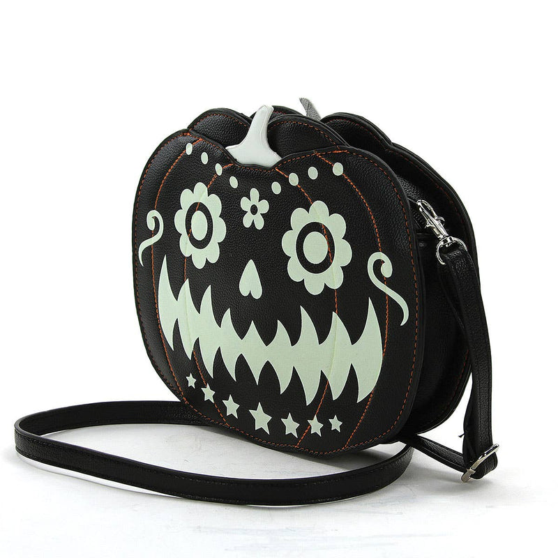 Quirks! Handbags Glow in the Dark Jack-O-Lantern Crossbody Bag