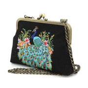 Quirks! Handbags Peacock Embroidered Kisslock Bag
