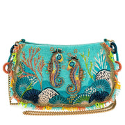 Quirks! Handbags Reef Rider Beaded Beaded Seahorse Crossbody Shoulder Handbag