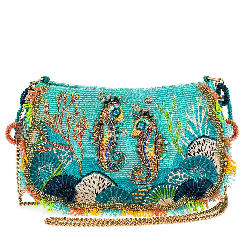 Quirks! Handbags Reef Rider Beaded Beaded Seahorse Crossbody Shoulder Handbag