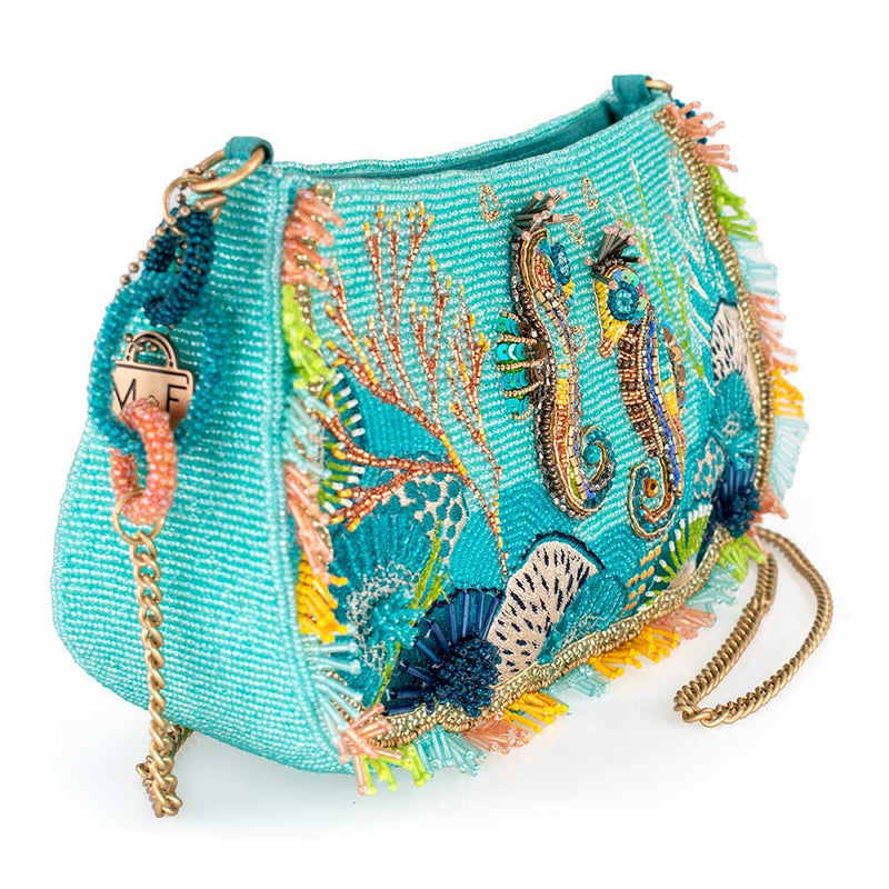 Quirks! Handbags Reef Rider Beaded Beaded Seahorse Crossbody Shoulder Handbag