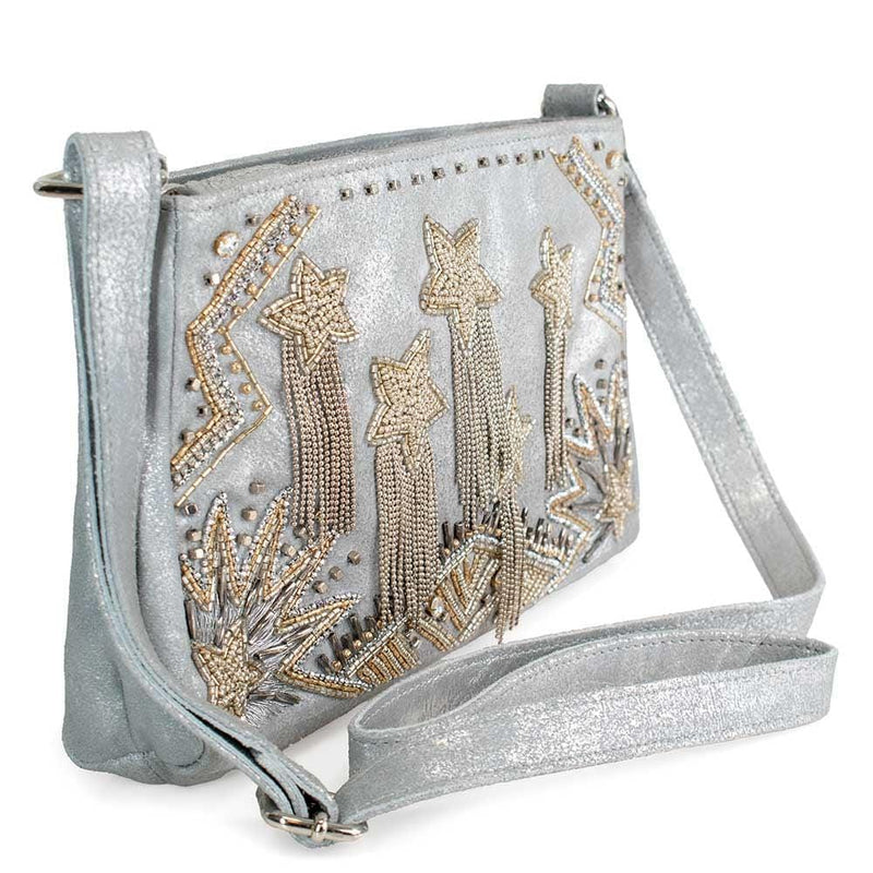 Quirks! Handbags Silver Streak Crossbody Handbag by Mary Frances