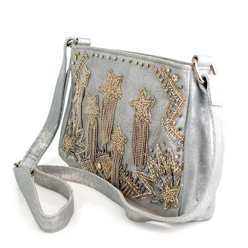 Quirks! Handbags Silver Streak Crossbody Handbag by Mary Frances