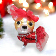 Quirks! Holiday Ornaments Chihuahua in Red Party Dress Ornament by December Diamonds