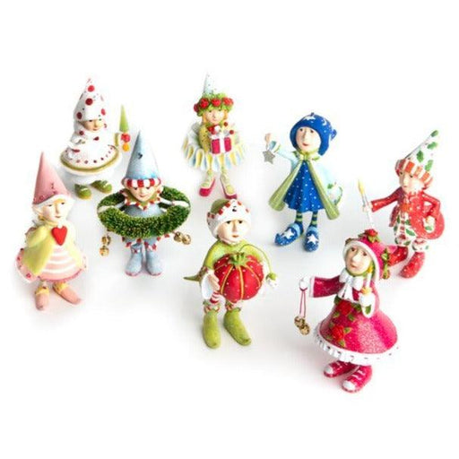 Quirks! Holiday Ornaments Dash Away Elves Mini Ornament Set/8 by Patience Brewster