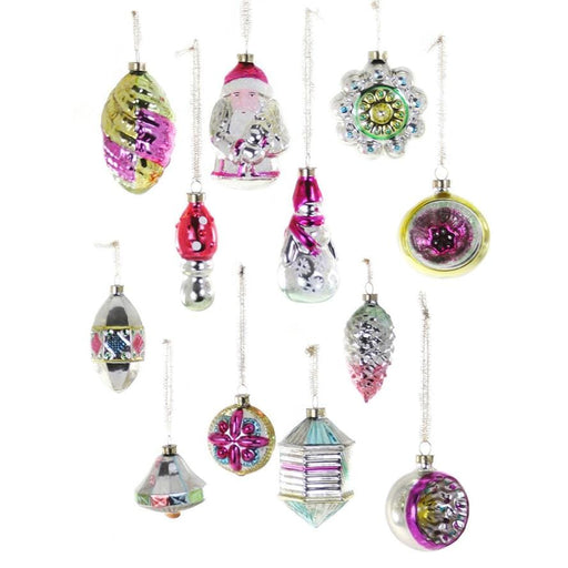 Quirks! Holiday Ornaments Vintage Inspired Heirloom Glass Christmas Ornaments Large Assortment of 12