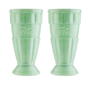 Quirks! jadeite Coca-Cola Jadeite Malt Tumbler, 16 oz Set of 2, Jadeite Glass