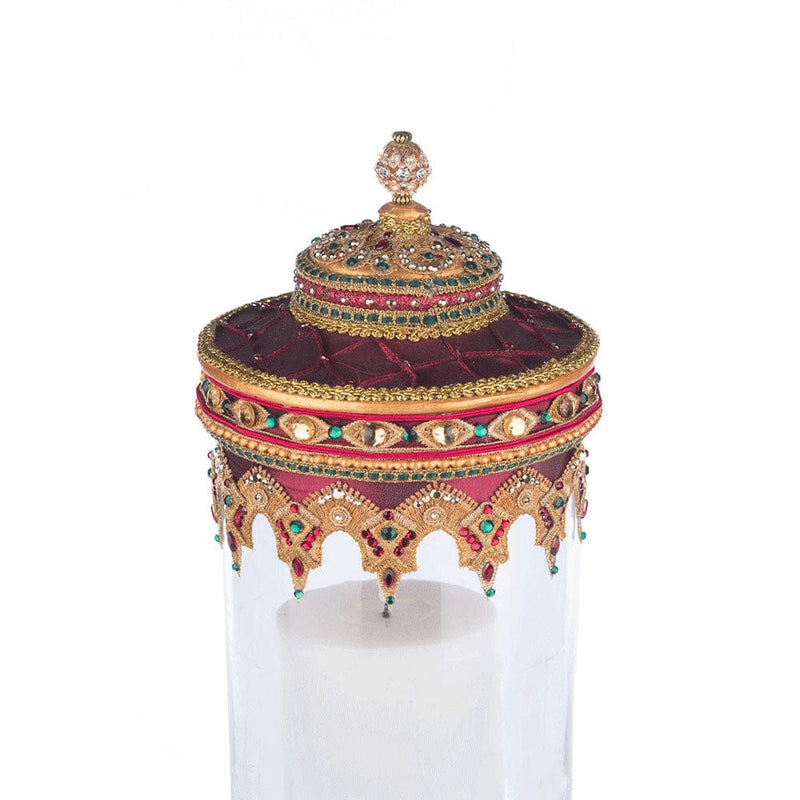 Quirks! Katherine's Collection, Christmas Christmas Castle Hurricane Candle Holder Tabletop by Katherine's Collection