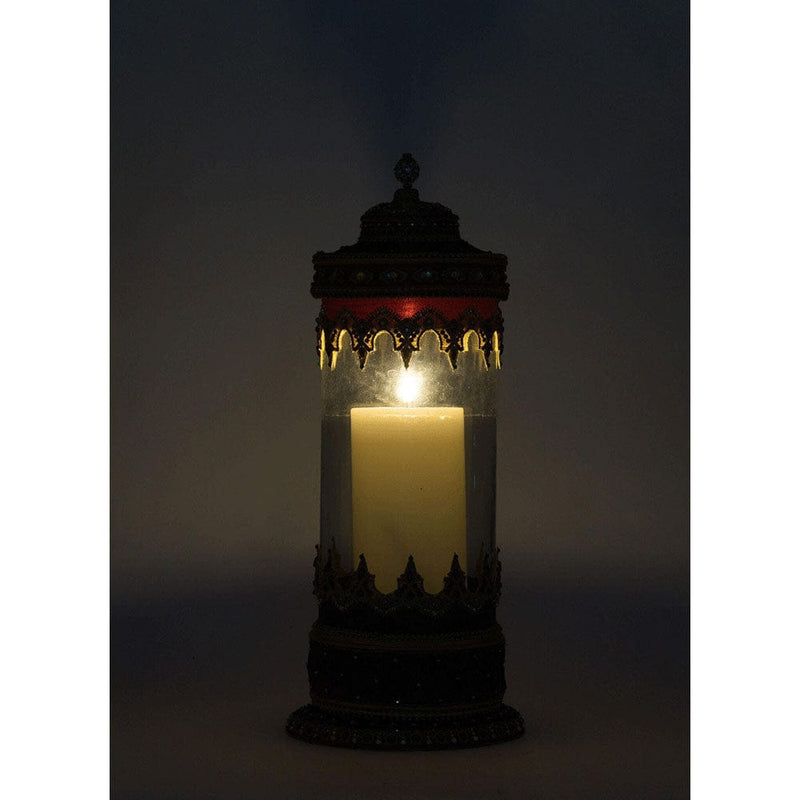 Quirks! Katherine's Collection, Christmas Christmas Castle Hurricane Candle Holder Tabletop by Katherine's Collection