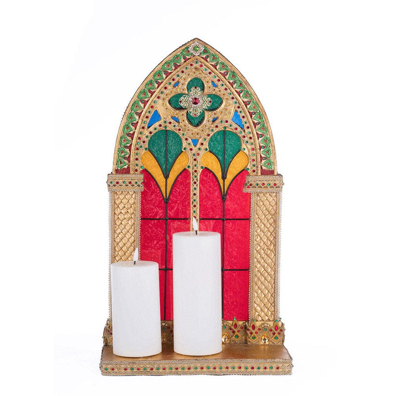 Quirks! Katherine's Collection, Christmas Christmas Castle Pillar Candle Holder by Katherine's Collection