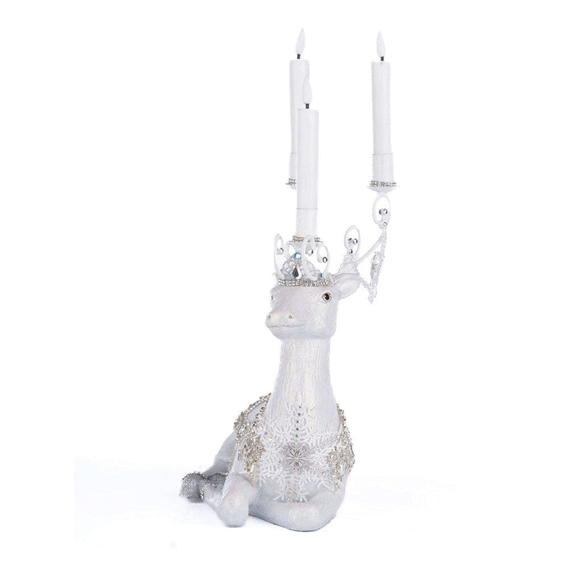 Quirks! Katherine's Collection, Christmas Crystal Christmas Sitting Deer Candle Holder by Katherine's Collection