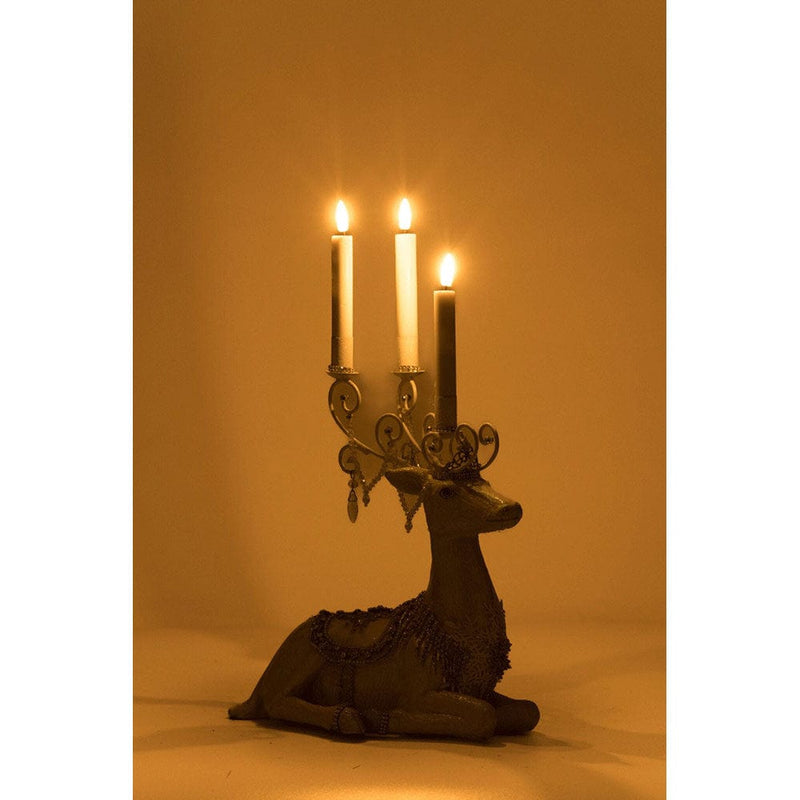 Quirks! Katherine's Collection, Christmas Crystal Christmas Sitting Deer Candle Holder by Katherine's Collection