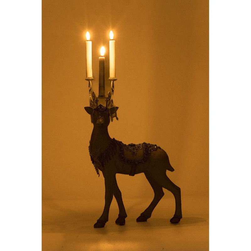 Quirks! Katherine's Collection, Christmas Crystal Christmas Standing Deer Candleholder by Katherine's Collection