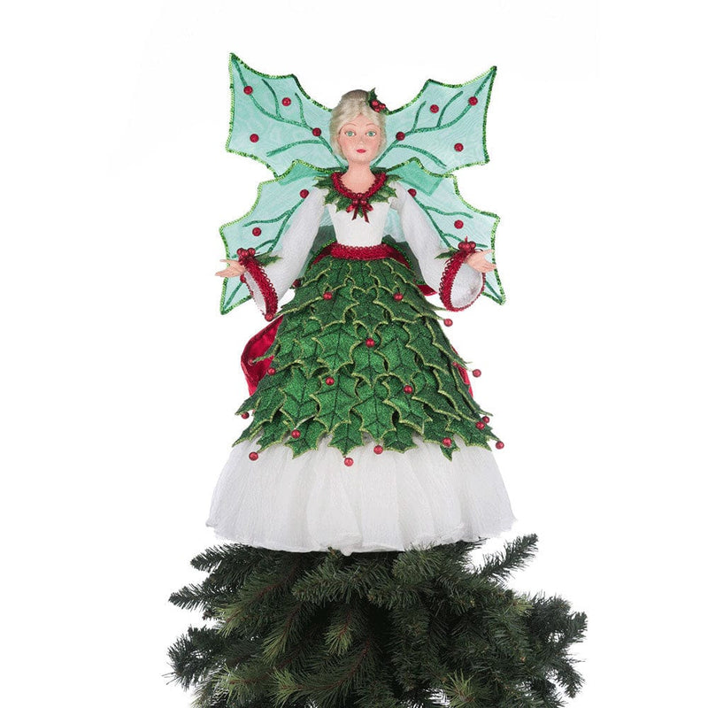 Quirks! Katherine's Collection, Christmas Holly Berry Fairy Tree Topper by Katherine's Collection