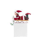 Quirks! Katherine's Collection, Christmas Laying Elf on Sled Stocking Holder by Katherine's Collection