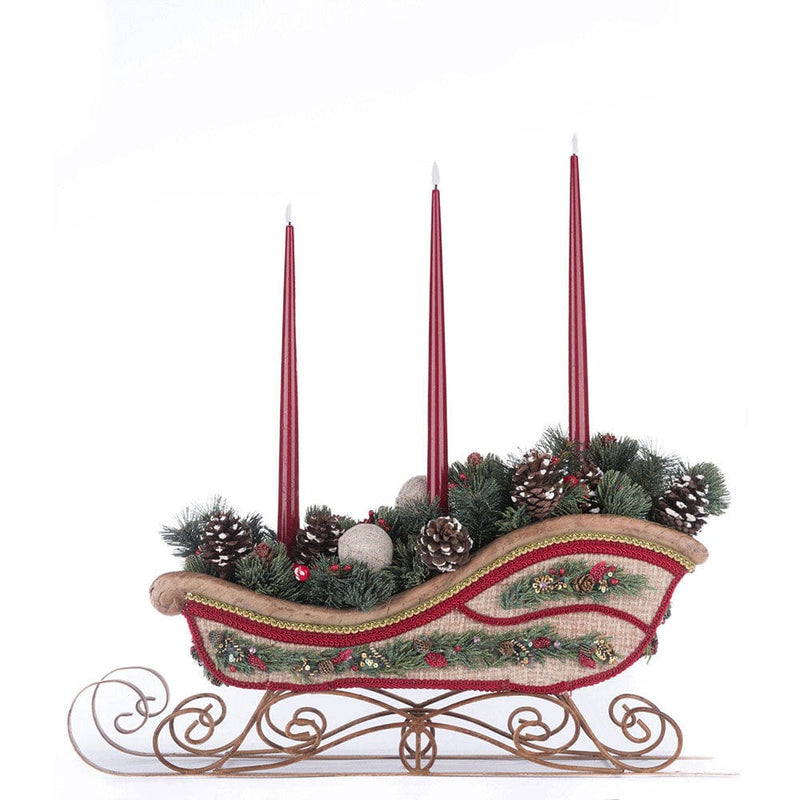 Quirks! Katherine's Collection, Christmas North Country Christmas Sleigh Candle Holder by Katherine's Collection