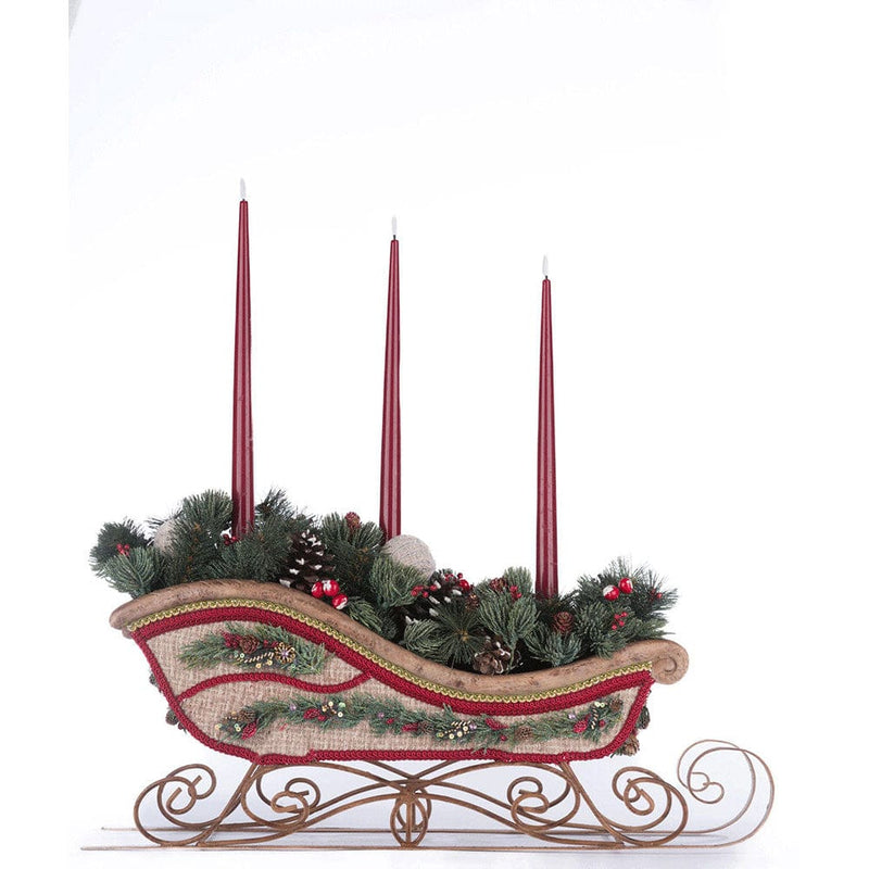 Quirks! Katherine's Collection, Christmas North Country Christmas Sleigh Candle Holder by Katherine's Collection