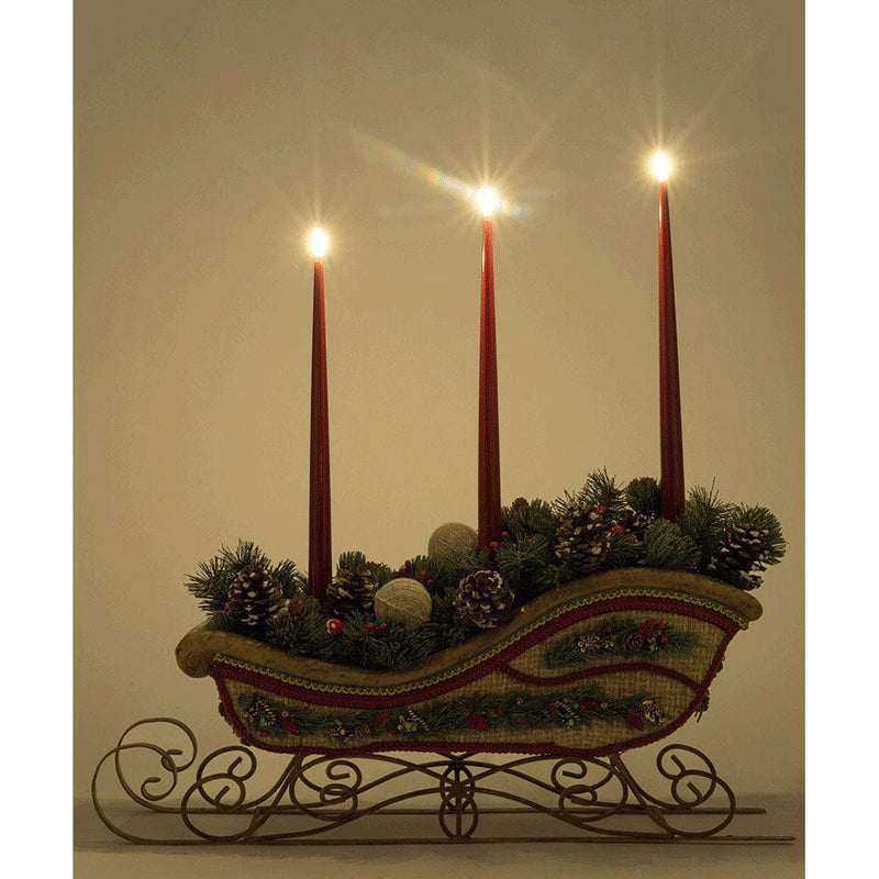 Quirks! Katherine's Collection, Christmas North Country Christmas Sleigh Candle Holder by Katherine's Collection