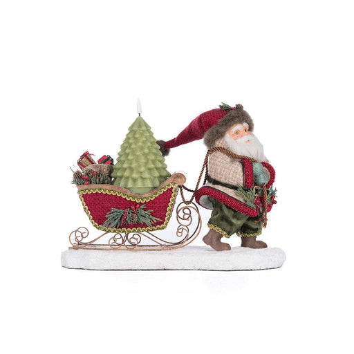 Quirks! Katherine's Collection, Christmas North Country Santa Pulling Sleigh Candle Holder by Katherine's Collection