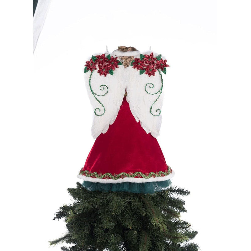 Quirks! Katherine's Collection, Christmas Penelope Poinsettia Angel Tree Topper by Katherine's Collection