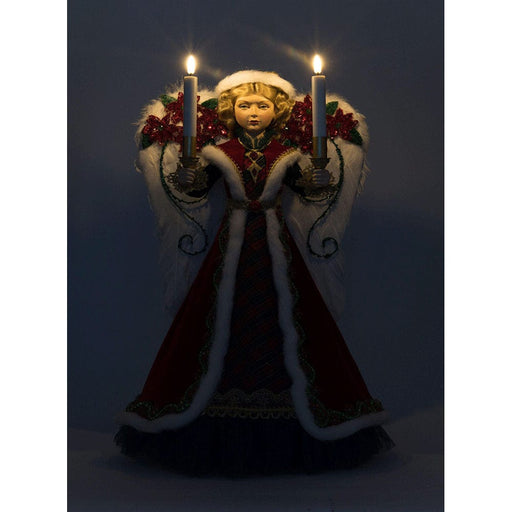 Quirks! Katherine's Collection, Christmas Penelope Poinsettia Angel Tree Topper by Katherine's Collection