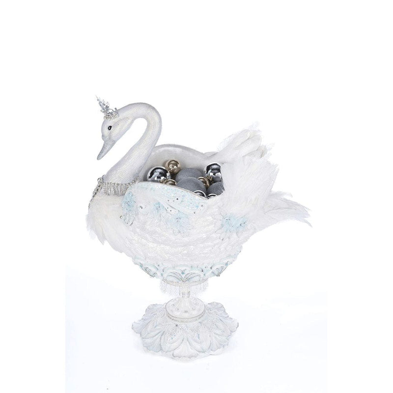 Quirks! Katherine's Collection, Christmas Shimmering Swan Bowl by Katherine's Collection