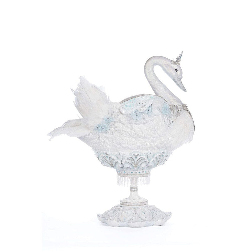 Quirks! Katherine's Collection, Christmas Shimmering Swan Bowl by Katherine's Collection