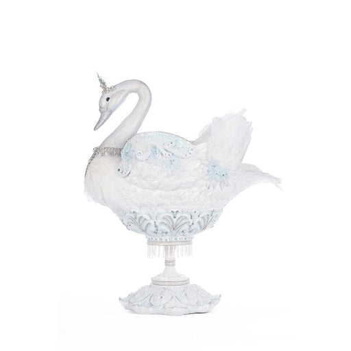 Quirks! Katherine's Collection, Christmas Shimmering Swan Bowl by Katherine's Collection