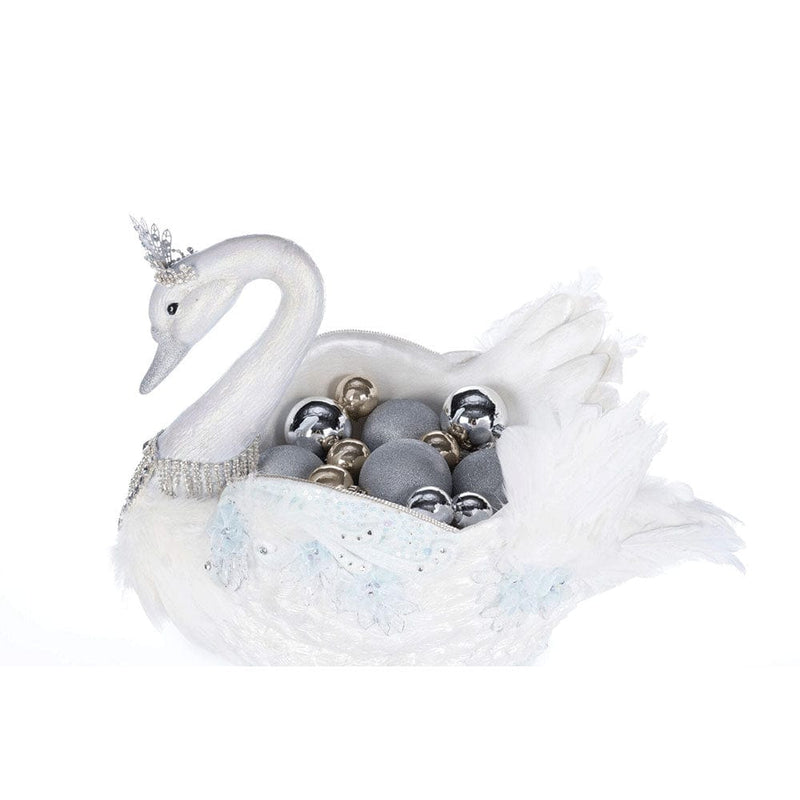 Quirks! Katherine's Collection, Christmas Shimmering Swan Bowl by Katherine's Collection