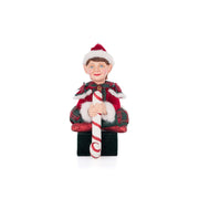 Quirks! Katherine's Collection, Christmas Sitting Elf With Giftbox Stocking Holder by Katherine's Collection